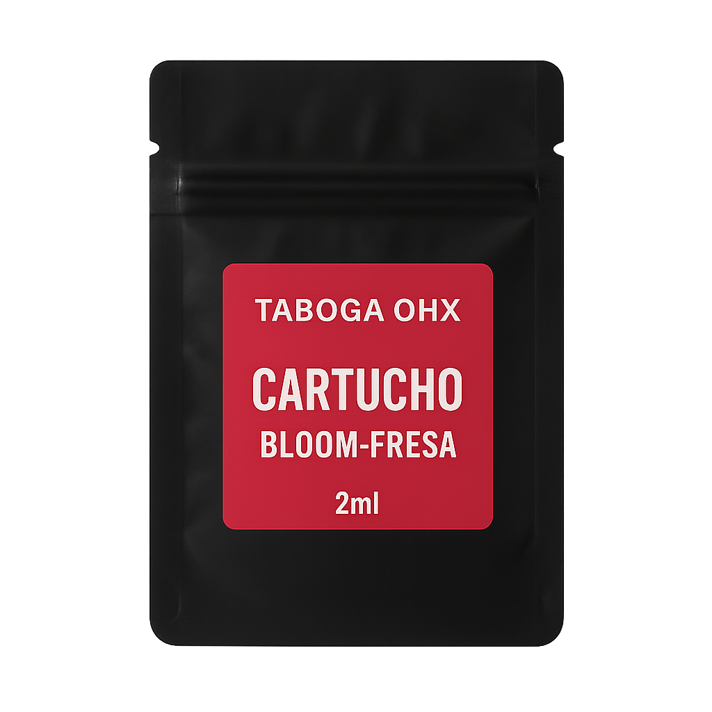 Cartucho Taboga Bloom Fresa con 8‑OH‑HHC de 2ml en doypack negro