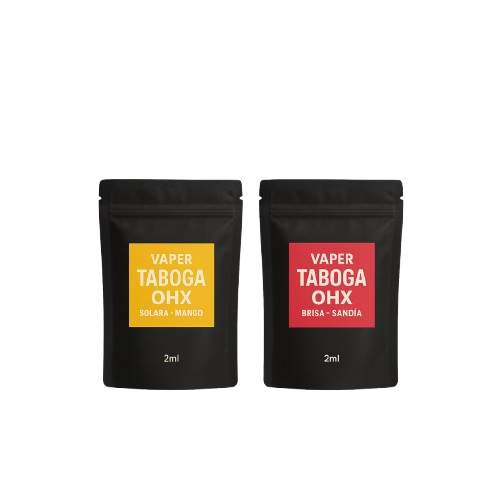 Pack 2 vapeadores 8-OH 2 ml Taboga OHX – sabores Solara y Brisa – oferta CBD