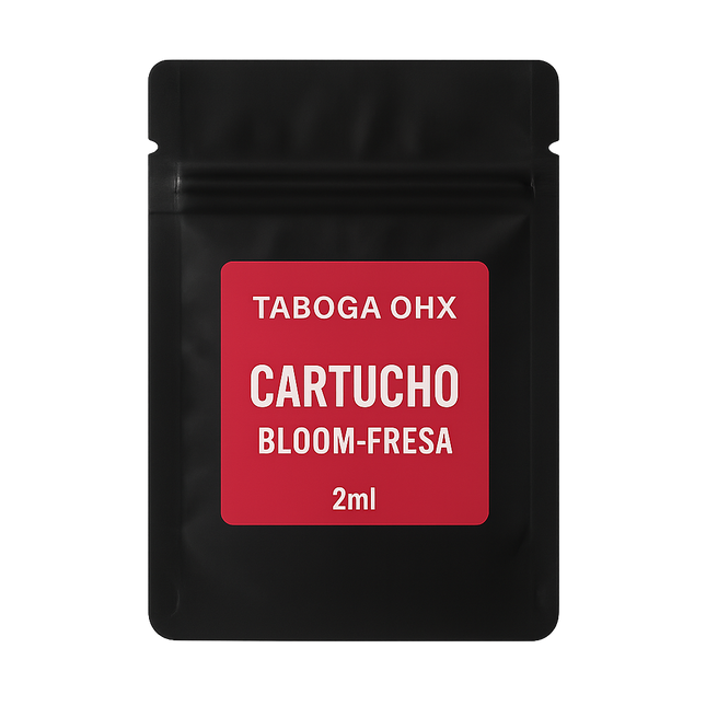 Cartucho Taboga Bloom Fresa con 8‑OH‑HHC de 2ml en doypack negro