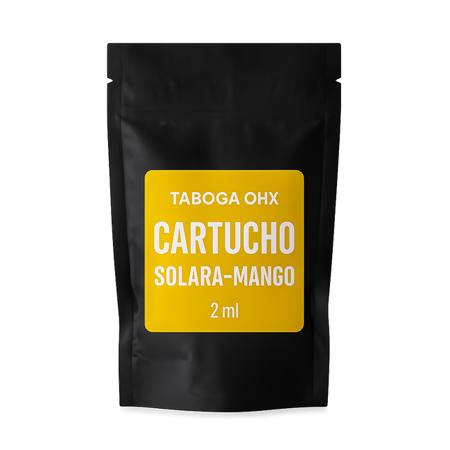 Cartucho Taboga Solara Mango con 8‑OH‑HHC de 2ml en doypack negro